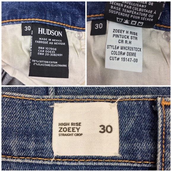 Hudson | High Rise Zooey Straight Crop Frayed Hem - Picture 4 of 8